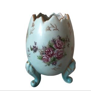 Footed Porcelain Open Easter Egg by Inarco made in Japan Collectible Egg